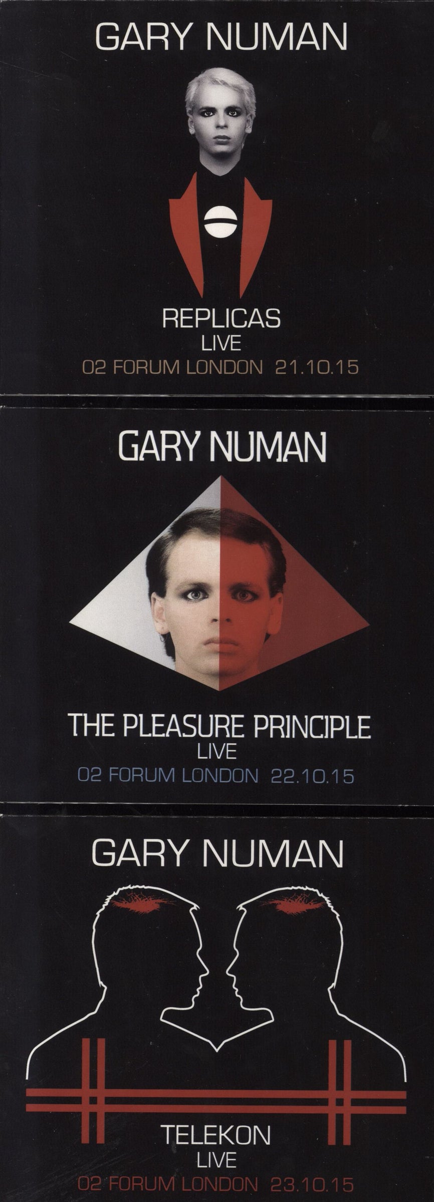 Gary Numan Replicas/The Pleasure Principle/Telekon: Forum London 2015 UK 3-CD album set (Triple CD) MM-CD-1602A/B/C