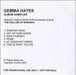 Gemma Hayes The Hollow Of Morning - Album Sampler US Promo CD-R acetate CD-R ACETATE