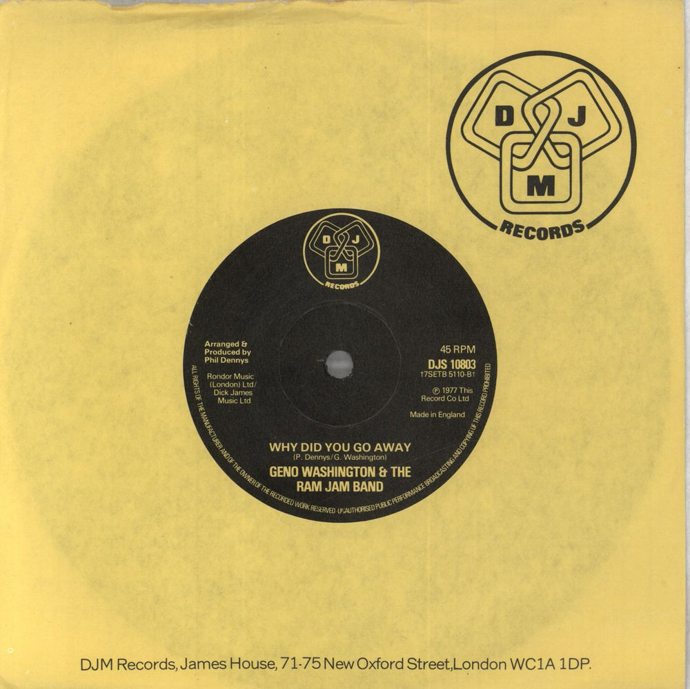 Geno Washington Boogie Queen UK 7" vinyl single (7 inch record / 45) DJS10803