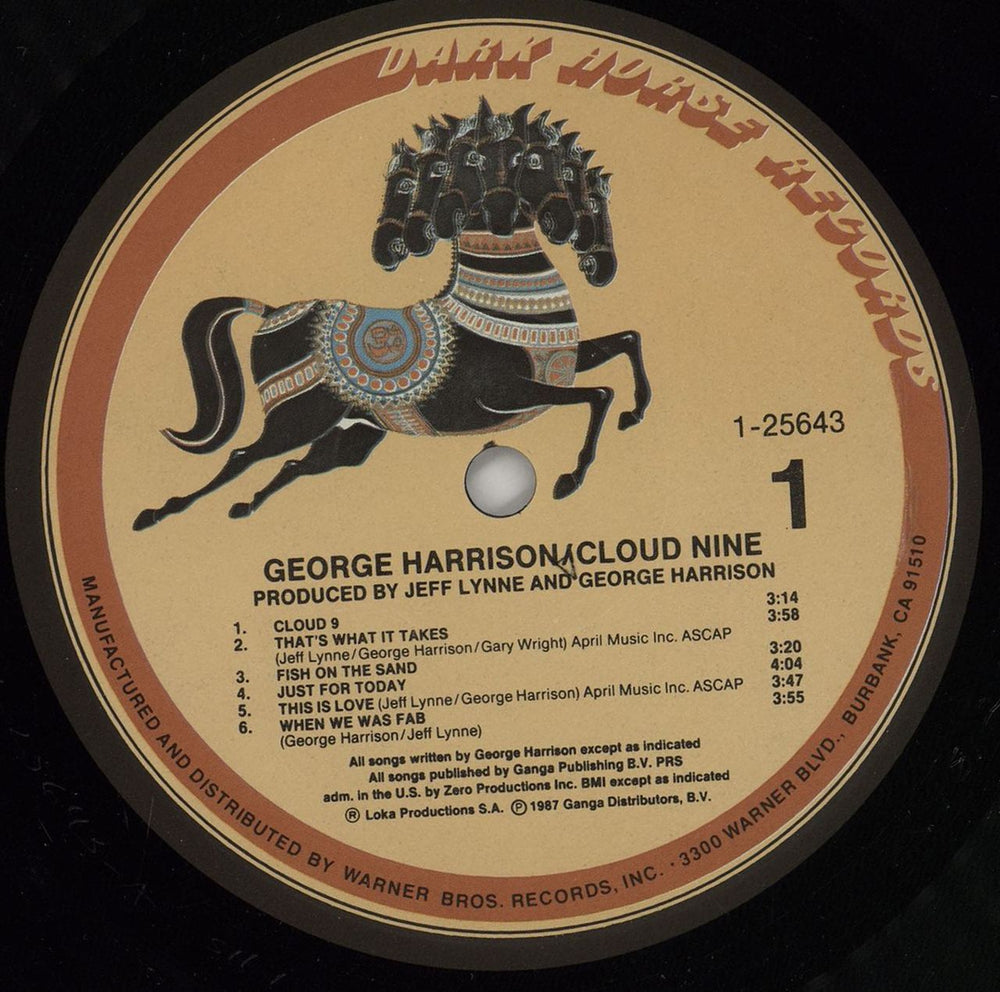 George Harrison Cloud Nine US vinyl LP album (LP record) GHALPCL478076