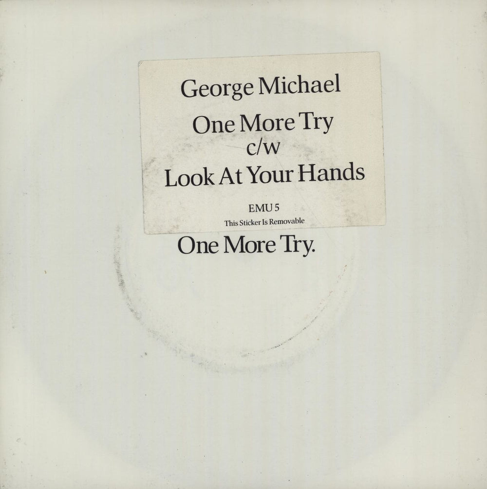 George Michael One More Try - Hype Stickered UK 7" vinyl single (7 inch record / 45) EMU5