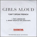 Girls Aloud Can't Speak French UK Promo CD-R acetate CD-R