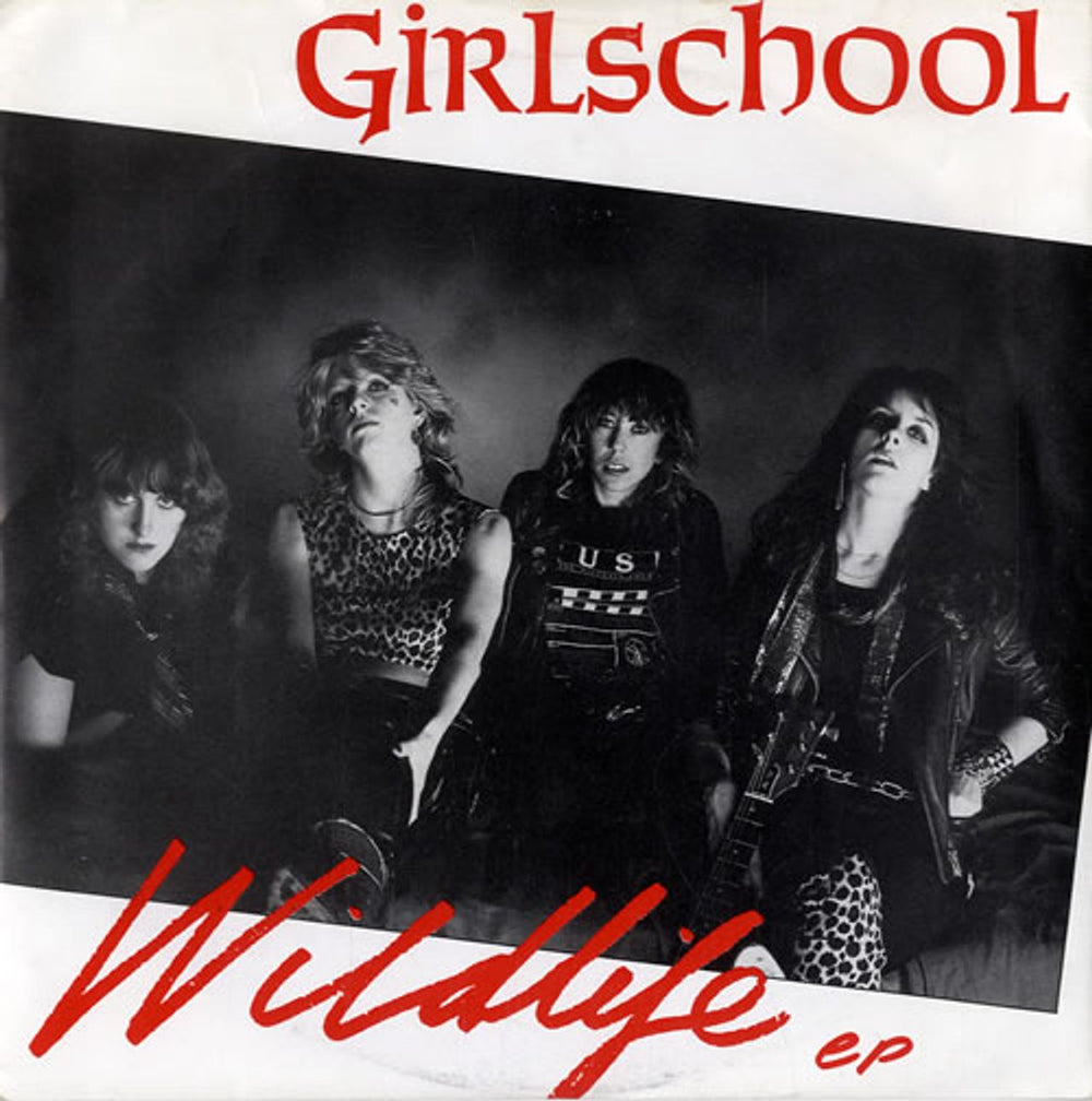 Girlschool Wildlife EP - Red Vinyl UK 7" vinyl single (7 inch record / 45) BRO144