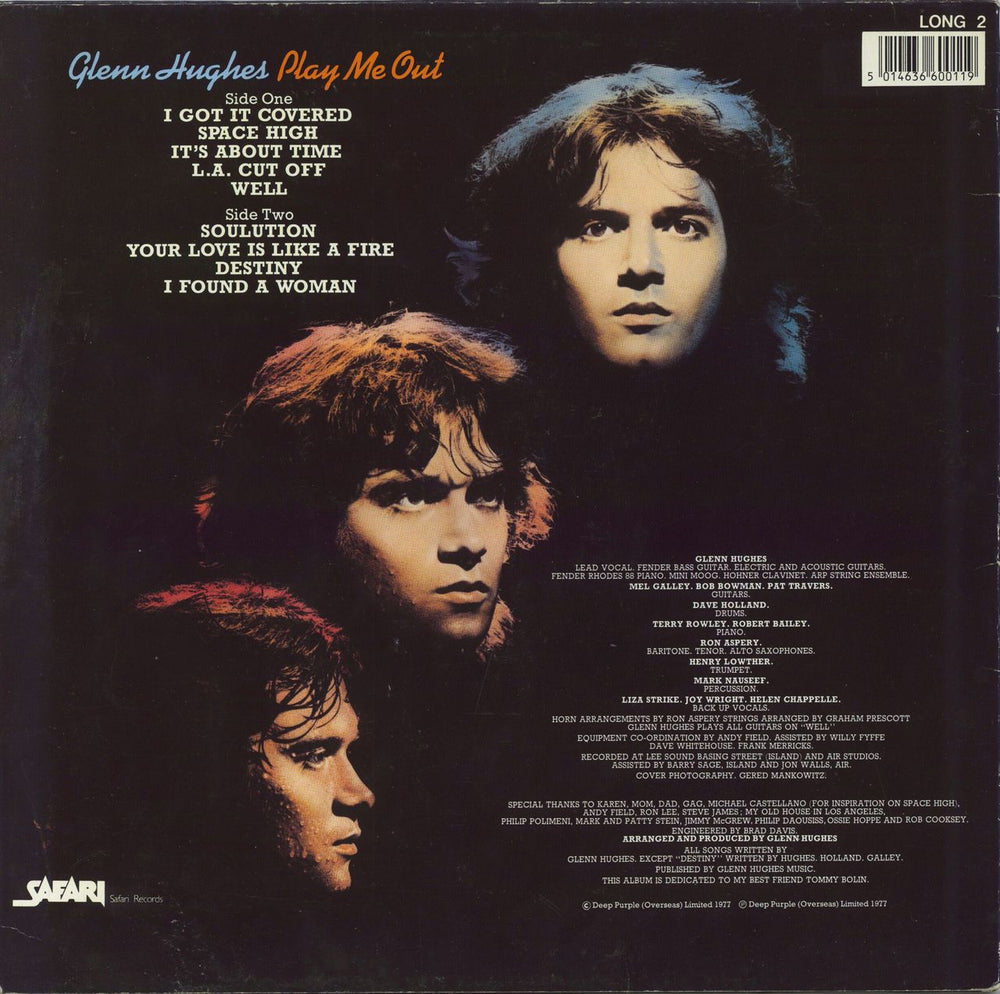 Glenn Hughes Play Me Out UK vinyl LP album (LP record)