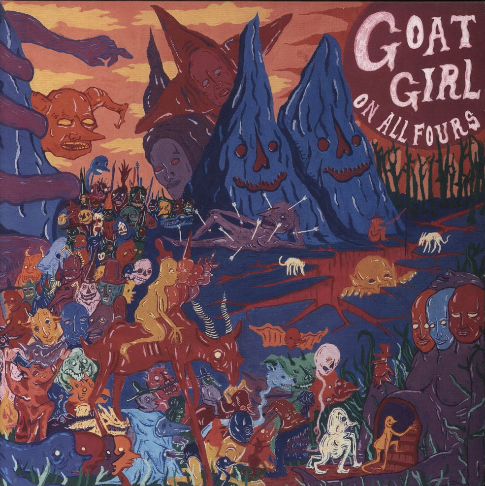 Goat Girl On All Fours - Pink vinyl UK 2-LP vinyl record set (Double LP Album) RT0154LPE