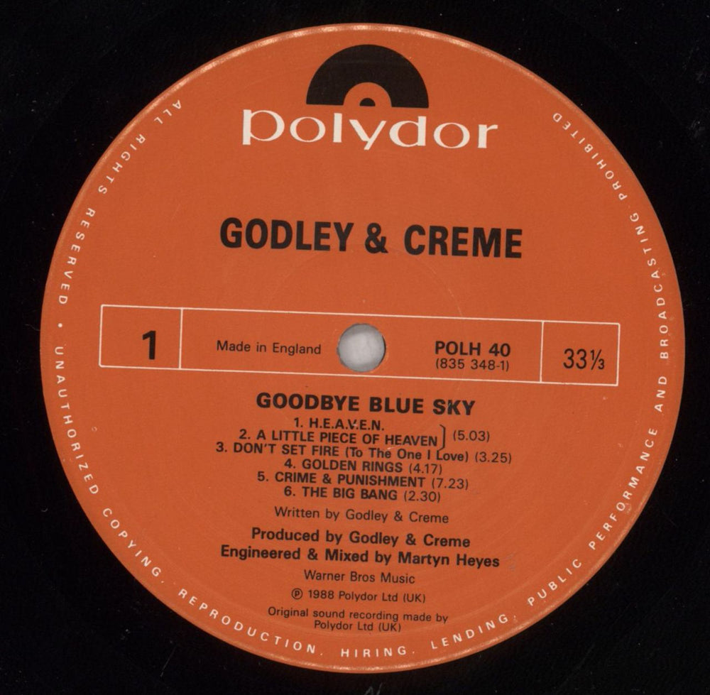 Godley & Creme Goodbye Blue Sky - Open Shrink UK vinyl LP album (LP record) G&CLPGO828394