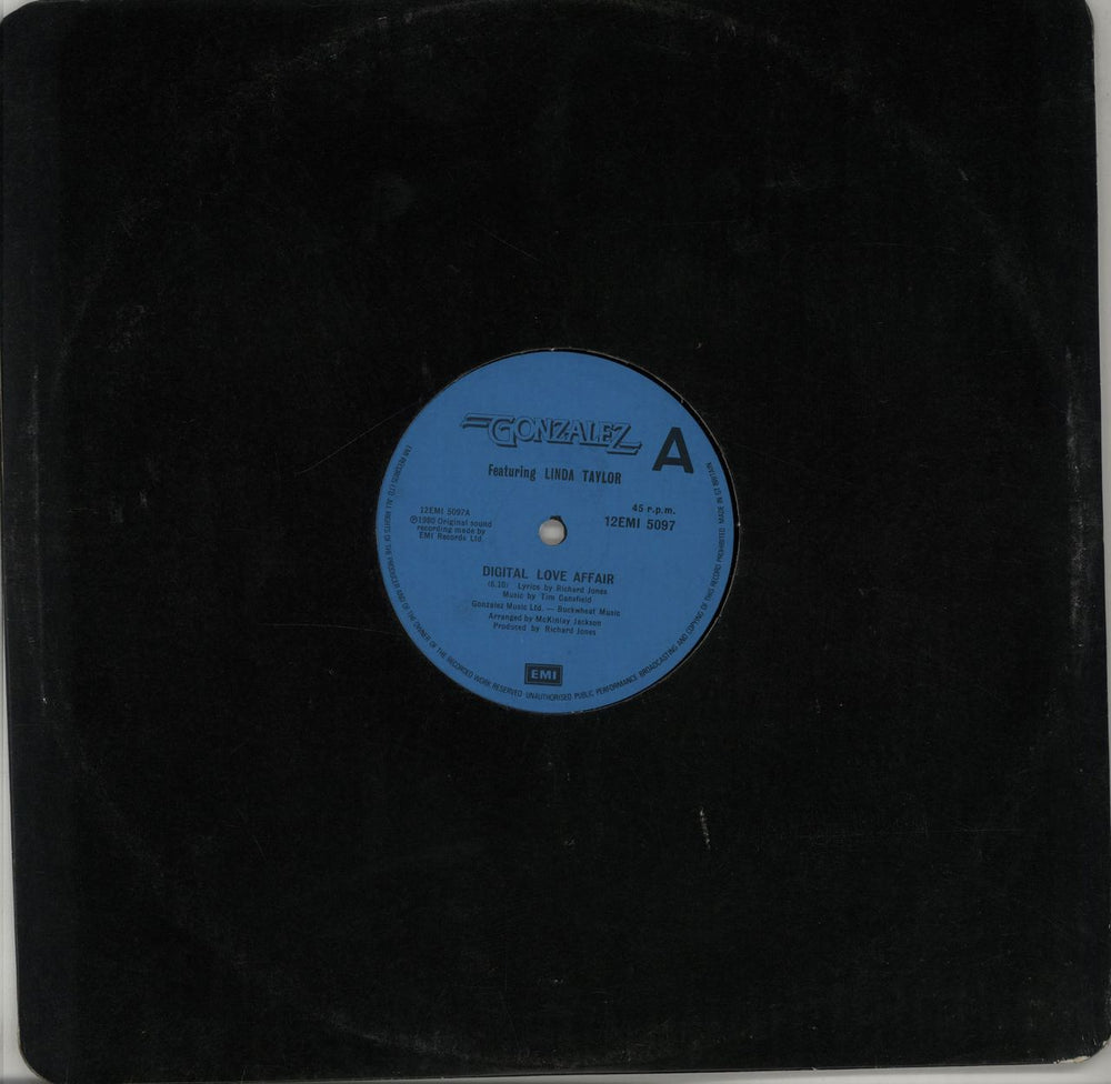 Gonzalez Digital Love Affair - Factory Sample UK 12" vinyl single (12 inch record / Maxi-single) 12EMI5097