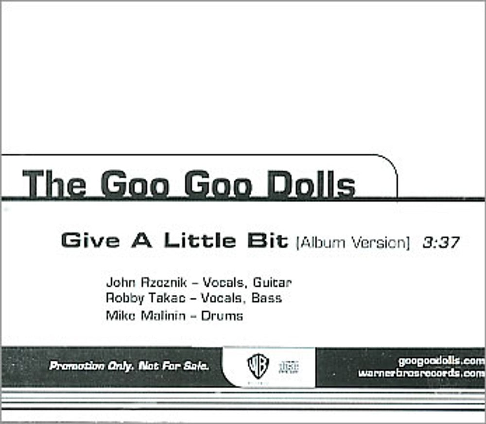 Goo Goo Dolls Give A Little Bit US Promo CD single (CD5 / 5") PRO-CDR-101417