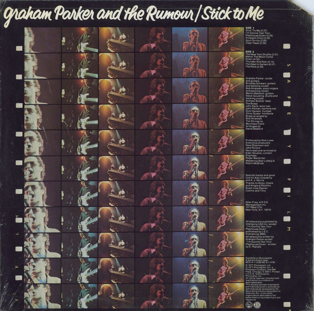 Graham Parker Stick To Me US vinyl LP album (LP record)