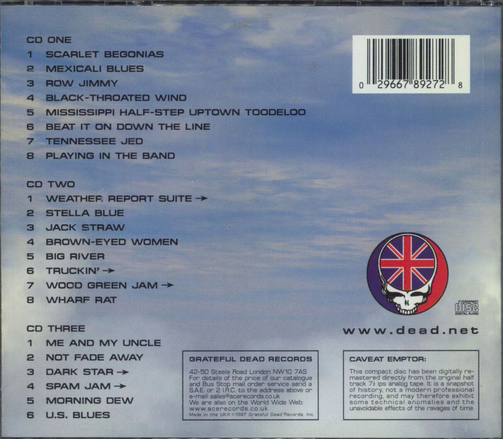 Grateful Dead Dick's Picks Volume Seven - Barcoded Inlay UK 3-CD album set (Triple CD) 029667892728