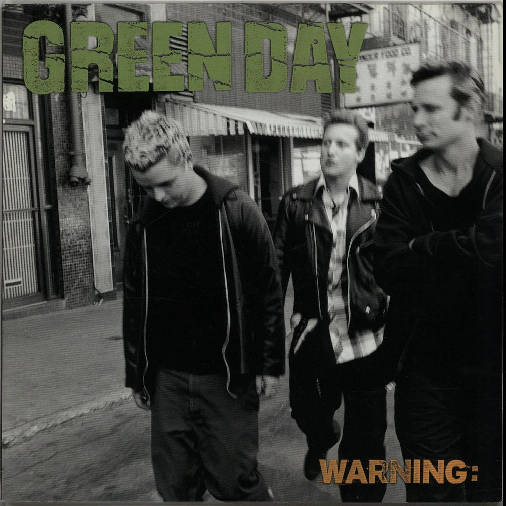 Green Day Warning: - Green Vinyl UK vinyl LP album (LP record) 9362476131