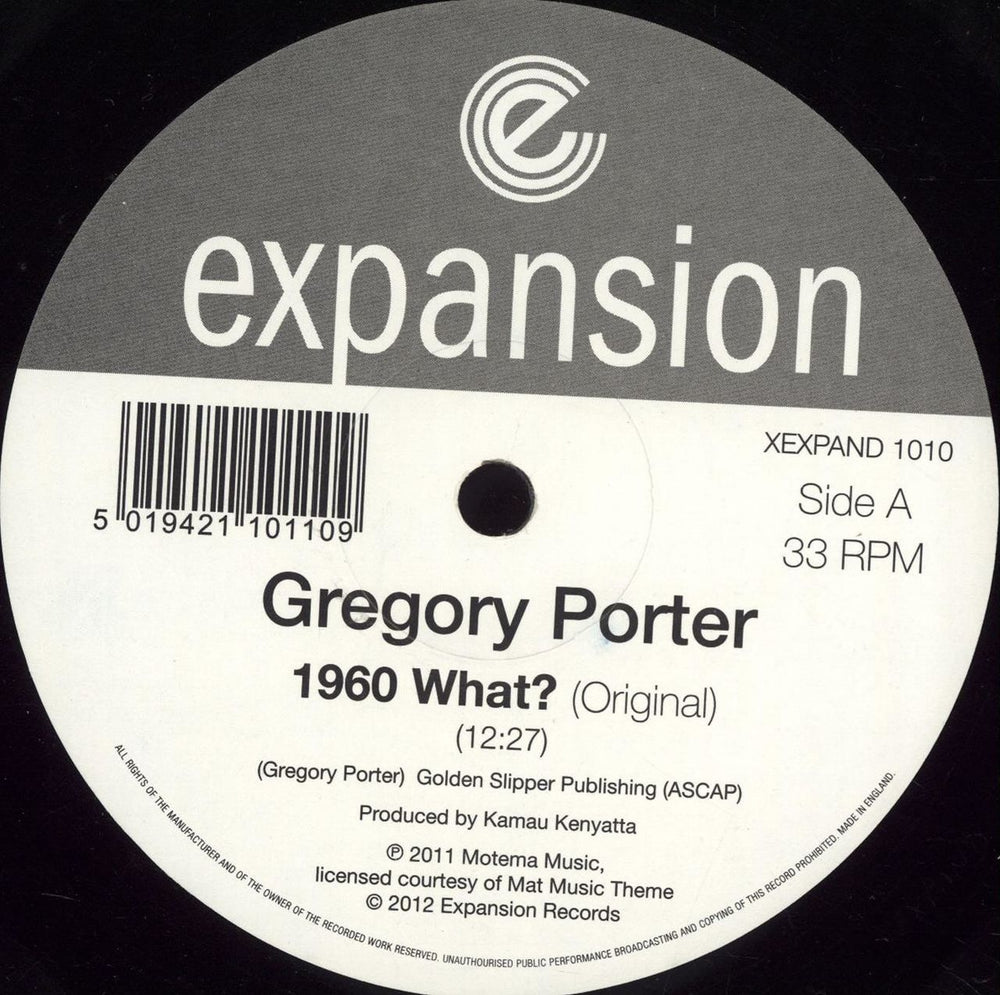 Gregory Porter 1960 What? UK 12" vinyl single (12 inch record / Maxi-single) XEXPAND1010