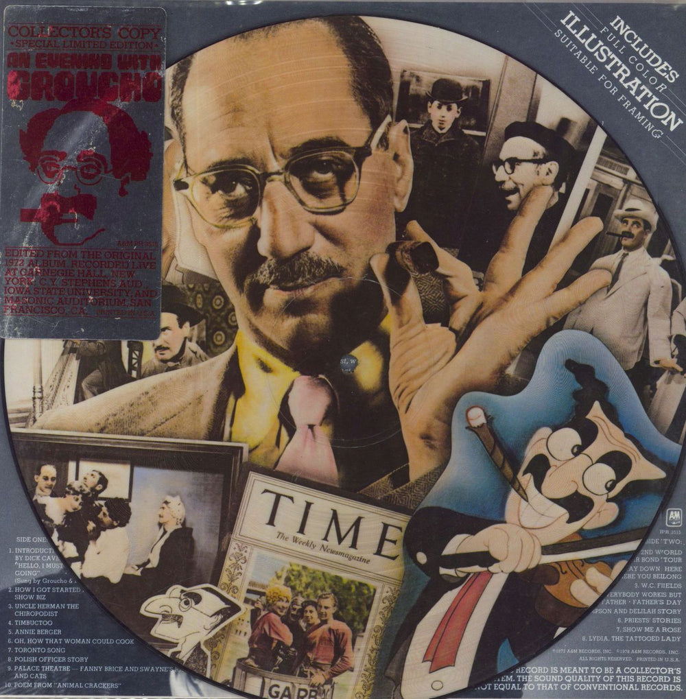 Groucho Marx An Evening With Groucho - EX US picture disc LP (vinyl picture disc album) PR3515