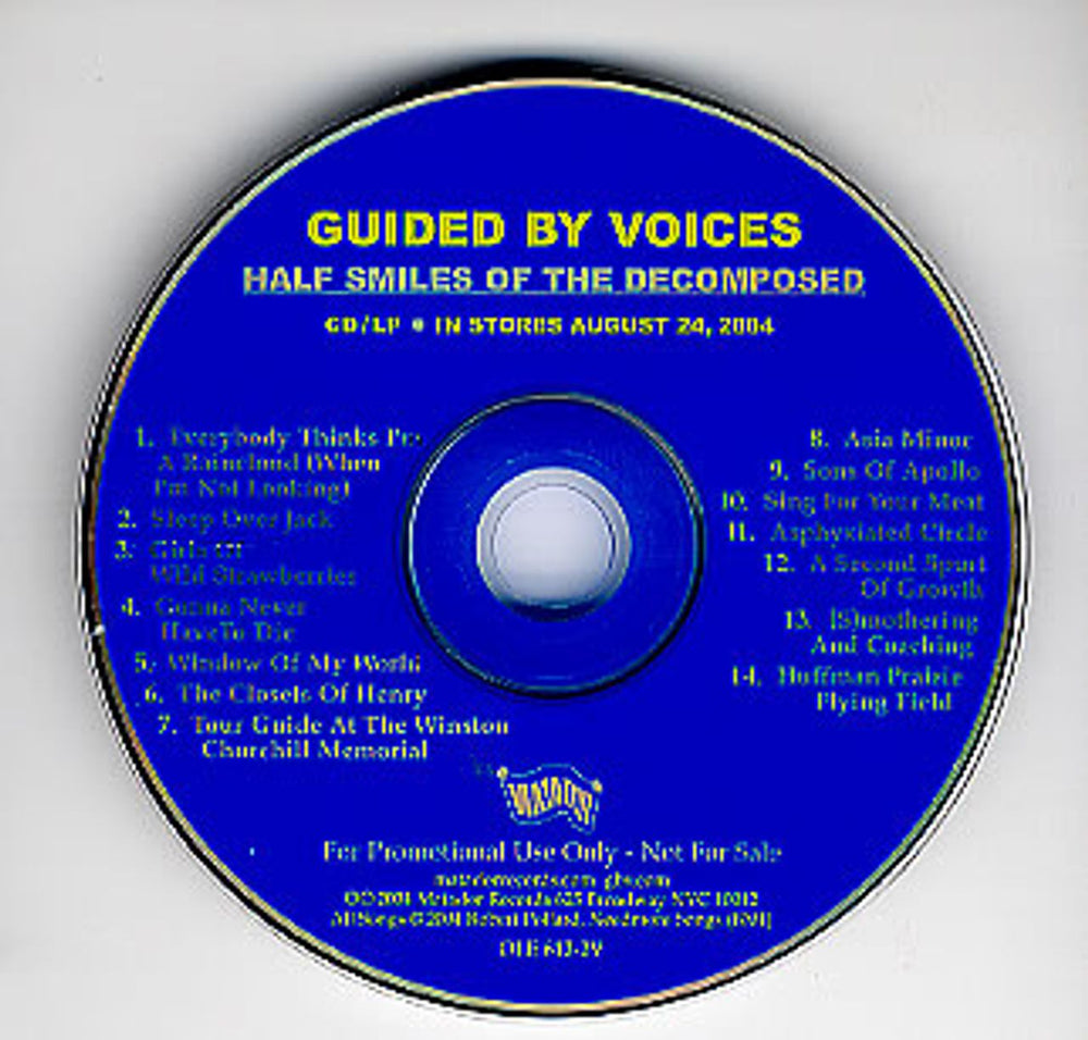 Guided By Voices Half Smiles Of The Decomposed US Promo CD album (CDLP) GBVCDHA302049