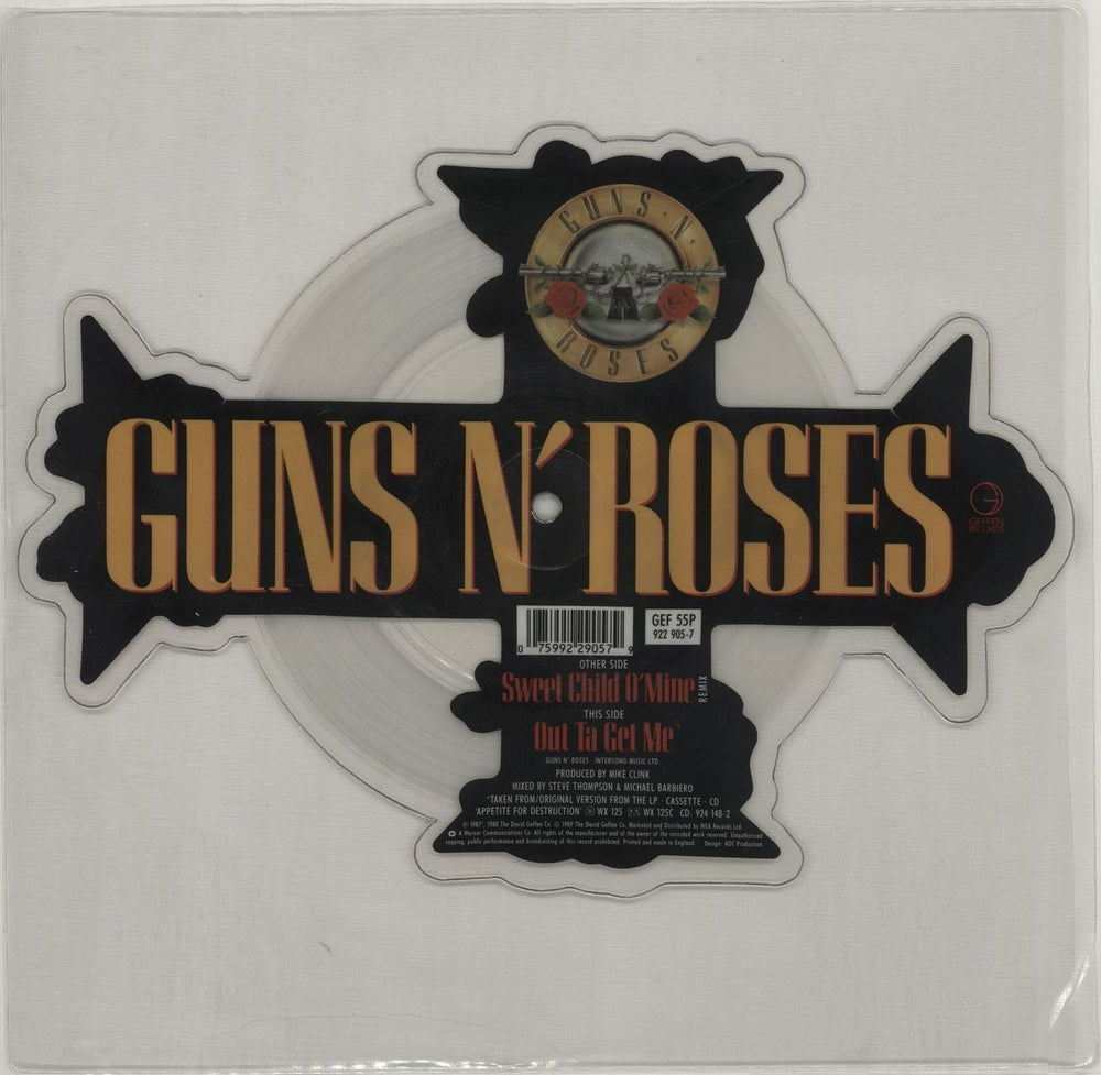 Guns N Roses Sweet Child O' Mine UK shaped picture disc (picture disc vinyl record) GNRSHSW827976