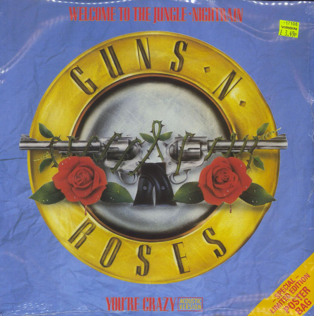 Guns N Roses Welcome To The Jungle - Poster Sleeve - Sealed UK 12" vinyl single (12 inch record / Maxi-single) GEF47TW