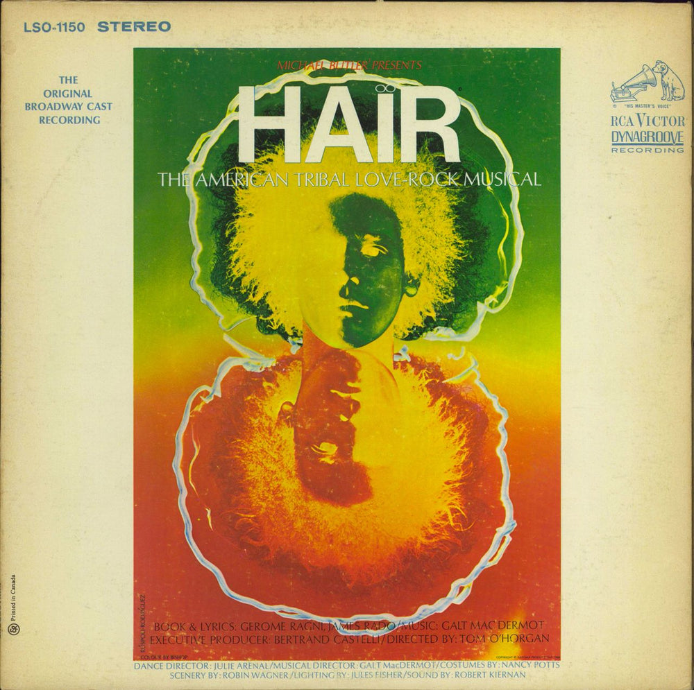 Hair (The Musical) Hair - Broadway Cast Canadian vinyl LP album (LP record) LSO-1150