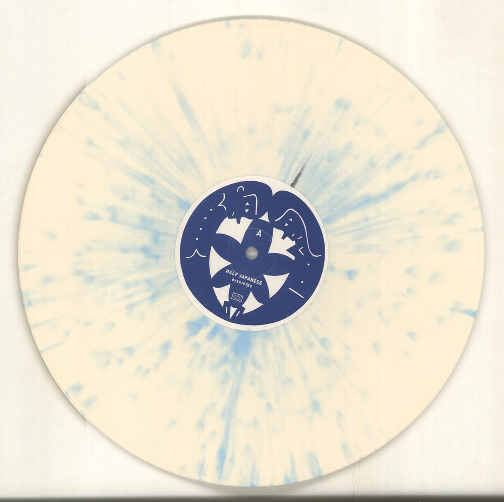 Half Japanese Overjoyed - White & Blue Splattered Vinyl UK vinyl LP album (LP record) H-JLPOV704330