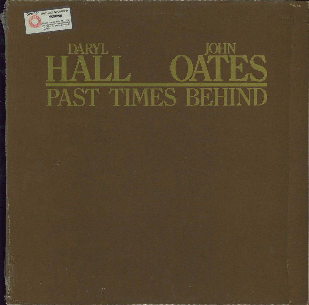 Hall & Oates Past Times Behind US vinyl LP album (LP record) CHL547