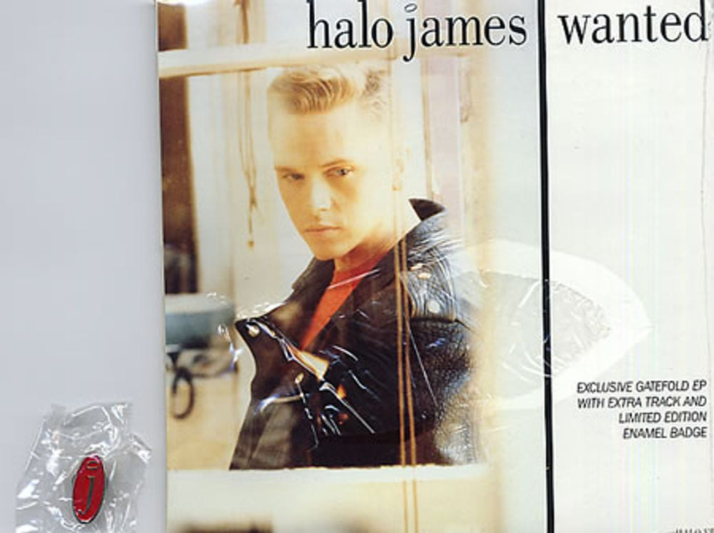 Halo James Wanted + logo badge UK 7" vinyl single (7 inch record / 45) HALOEP1