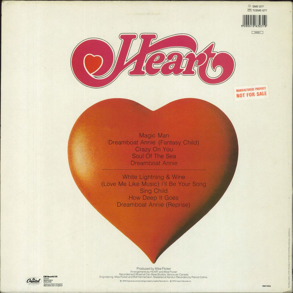 Heart Dreamboat Annie - Promo Stickered UK vinyl LP album (LP record) 5099919832319