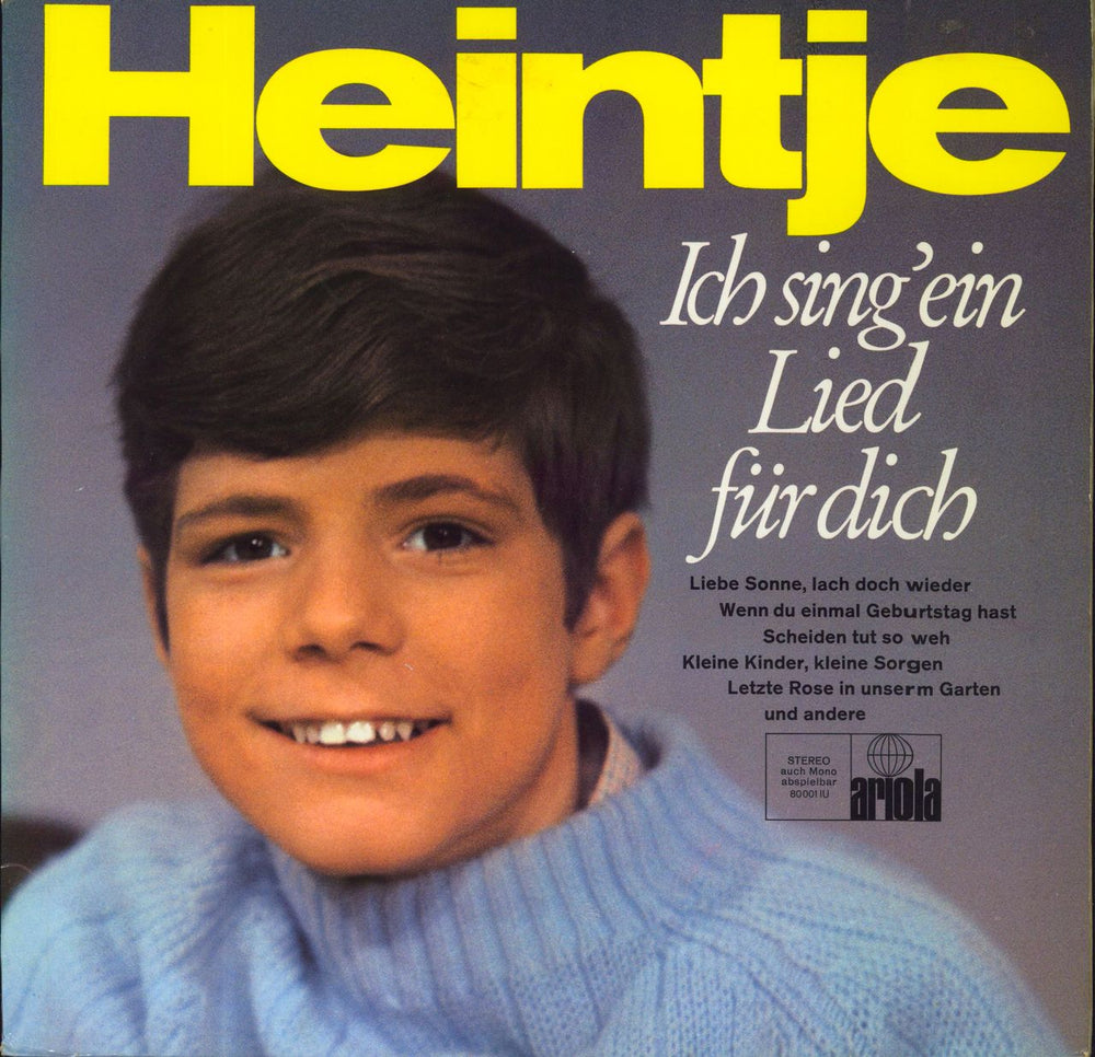 Heintje Ich Sing' Ein Lied Für Dich German vinyl LP album (LP record) 80001IU