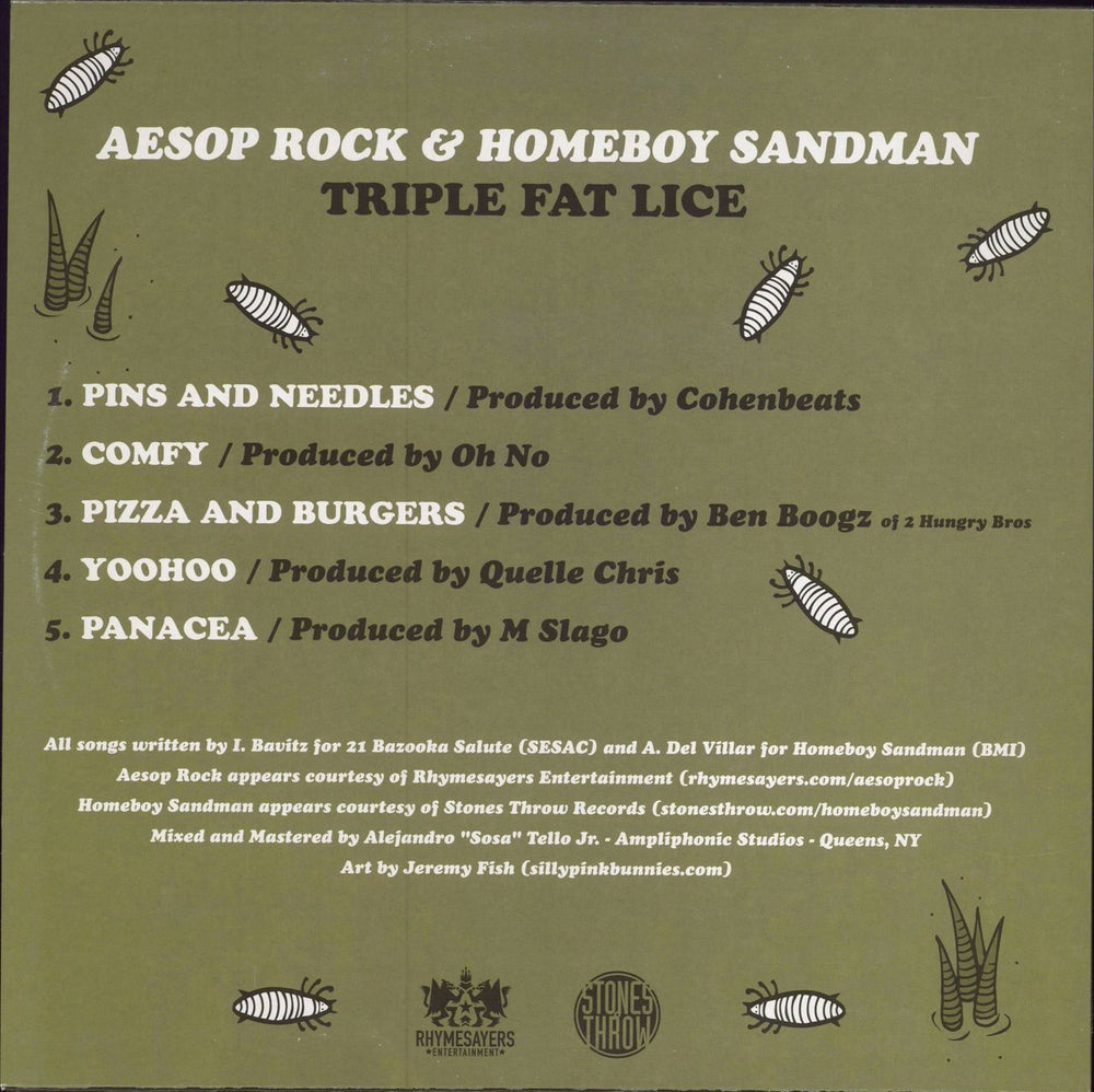 Homeboy Sandman Triple Fat Lice US 12" vinyl single (12 inch record / Maxi-single)