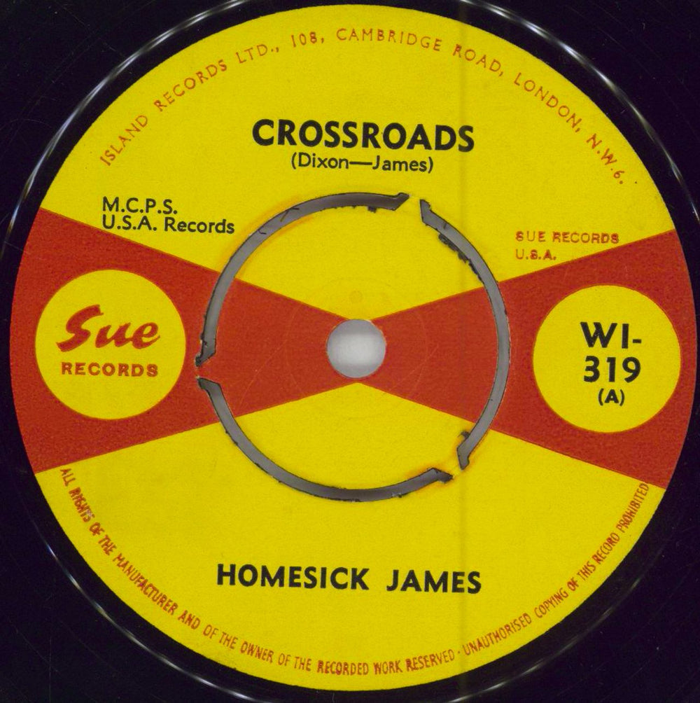 Homesick James Williamson Crossroads UK 7" vinyl single (7 inch record / 45) WI-319