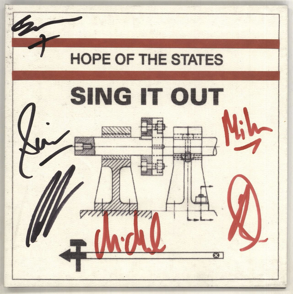 Hope Of The States Sing It Out - Autographed UK 7" vinyl single (7 inch record / 45) LEFT703/7203