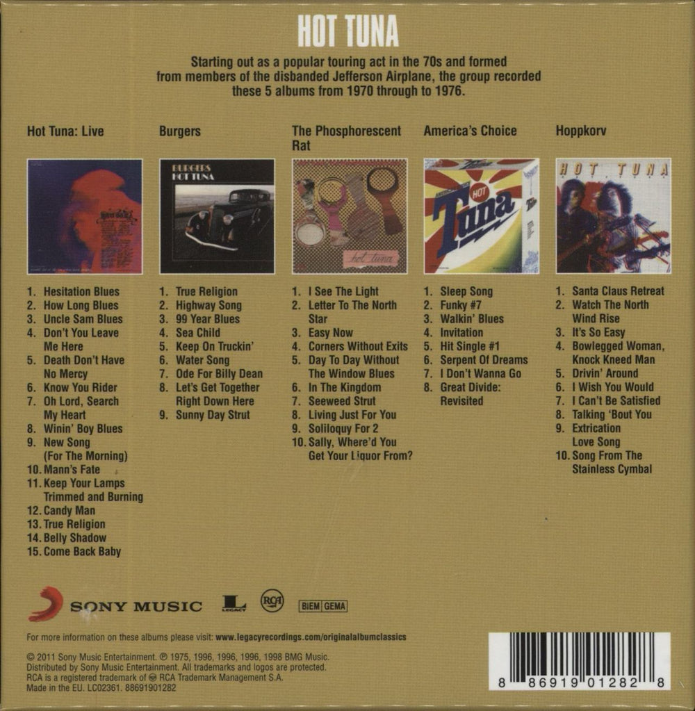 Hot Tuna Original Album Series UK 5-CD album set 886919012828