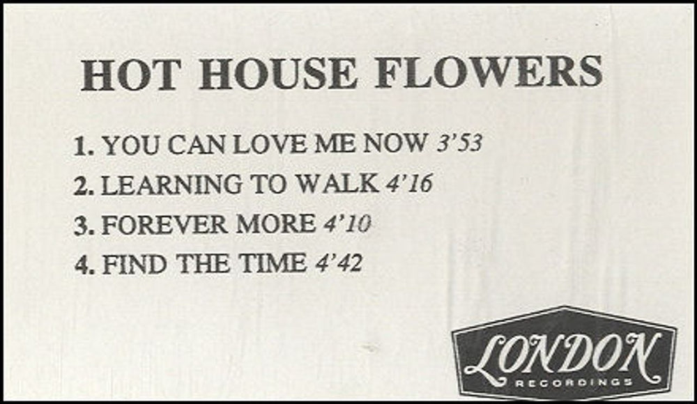 Hothouse Flowers You Can Love Me Now UK Promo cassette single PROMO CASSETTE