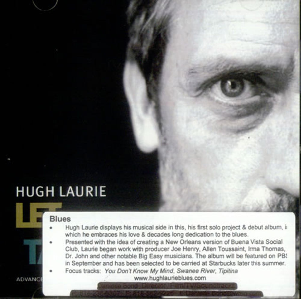 Hugh Laurie Let Them Talk US Promo CD-R acetate PROD-400205