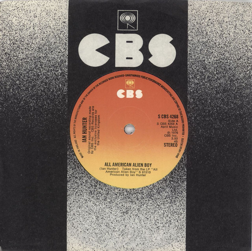 Ian Hunter All American Alien Boy - Solid UK 7" vinyl single (7 inch record / 45) SCBS4268