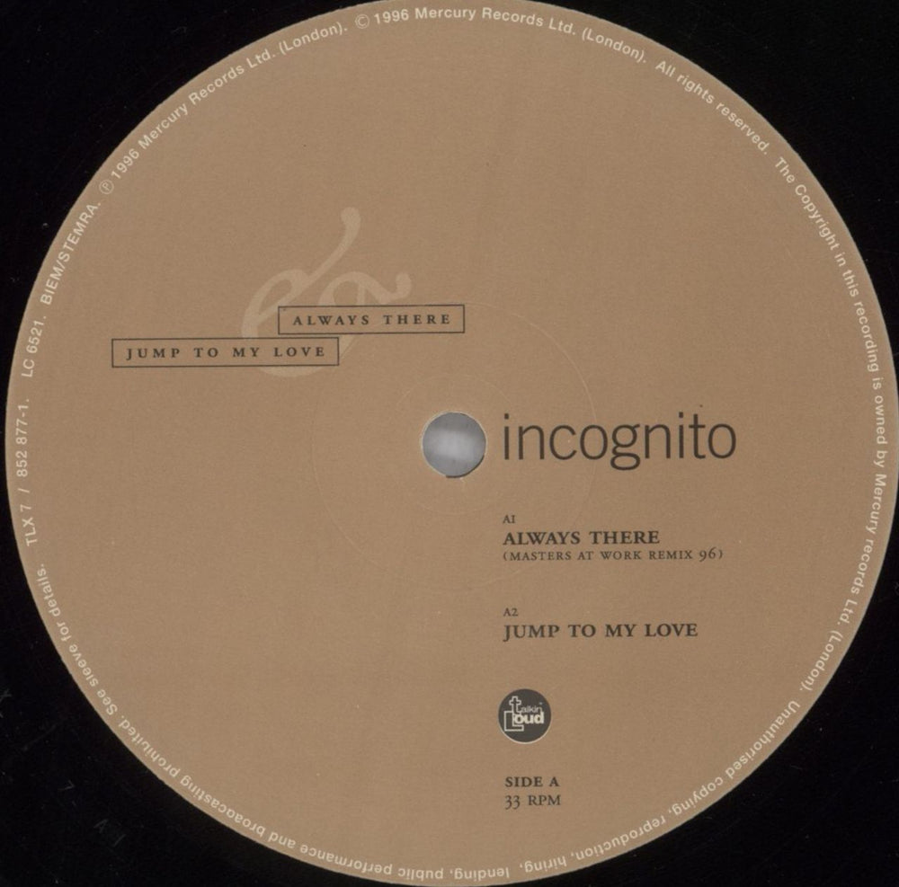Incognito Always There UK 12" vinyl single (12 inch record / Maxi-single) ICG12AL824032