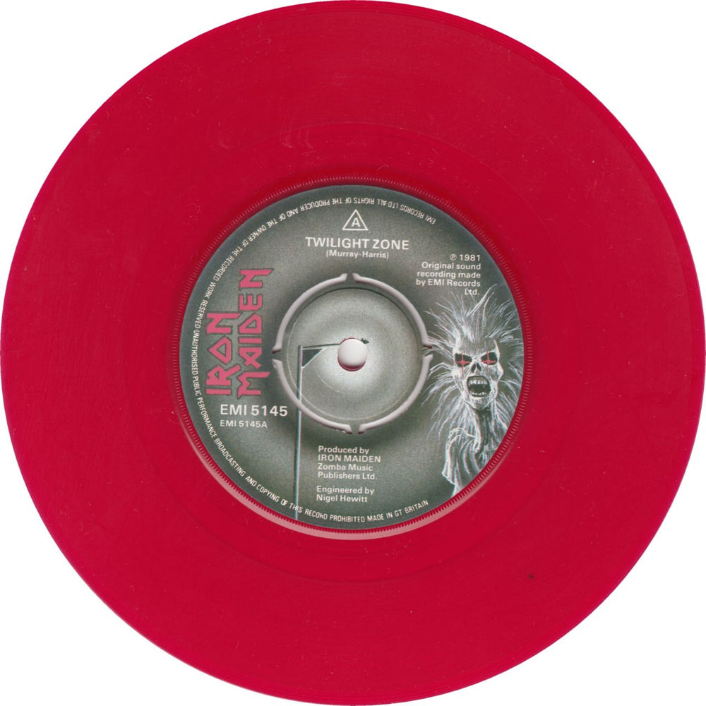 Iron Maiden Twilight Zone - Red Vinyl UK 7" vinyl single (7 inch record / 45) IRO07TW01447