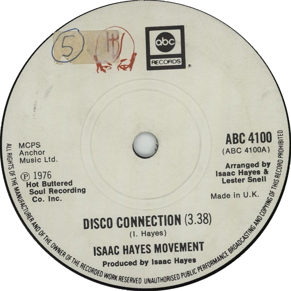 Isaac Hayes Disco Connection UK 7" vinyl single (7 inch record / 45) ABC4100