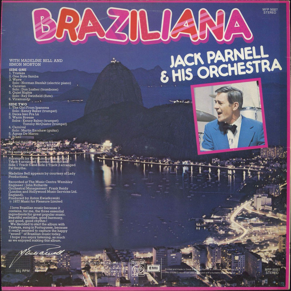 Jack Parnell Braziliana UK vinyl LP album (LP record)