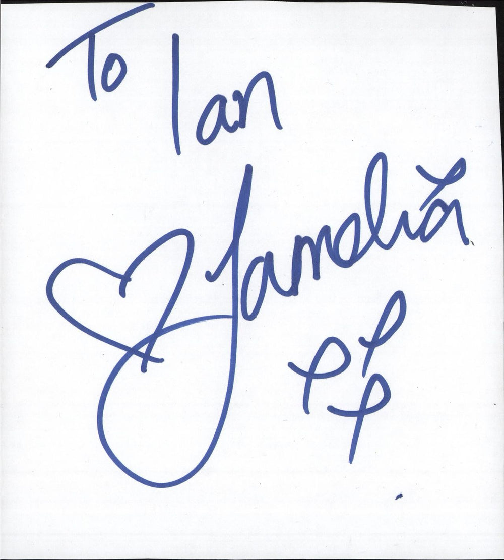 Jamelia Autograph UK memorabilia AUTOGRAPH