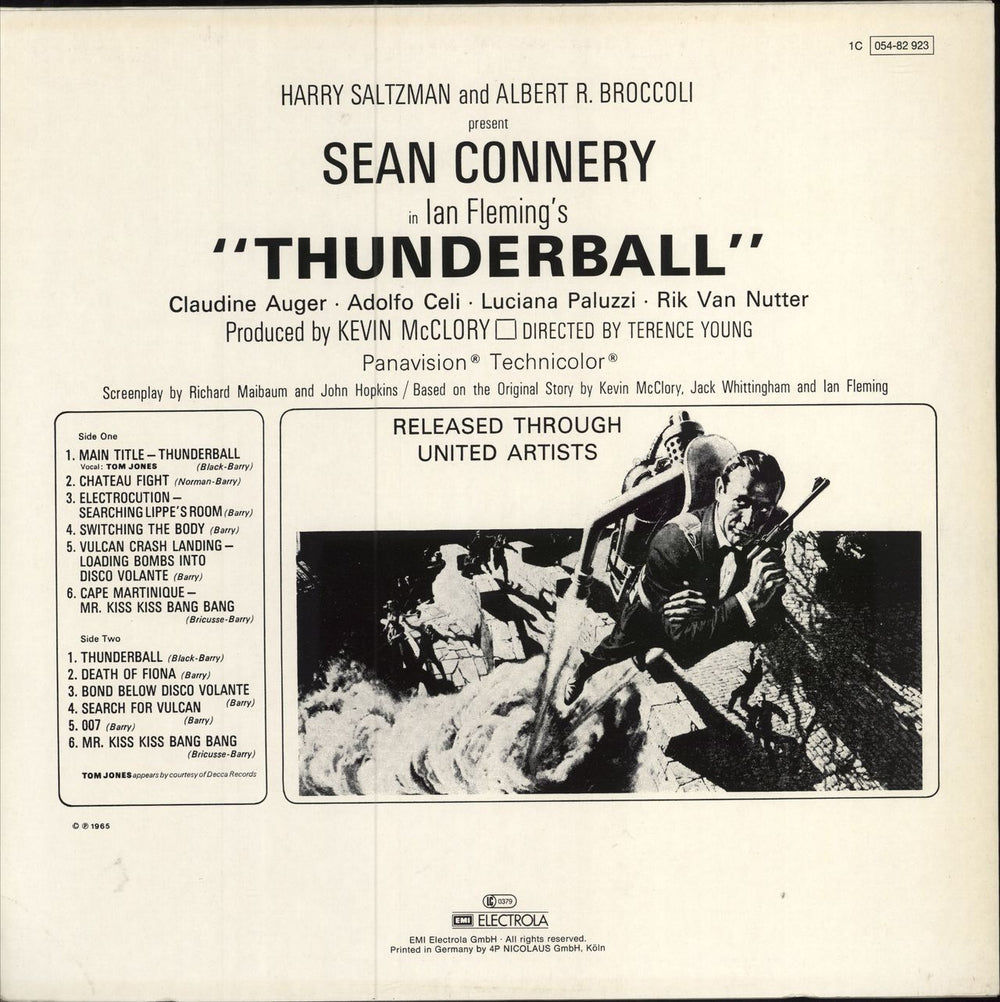 James Bond Thunderball German vinyl LP album (LP record)