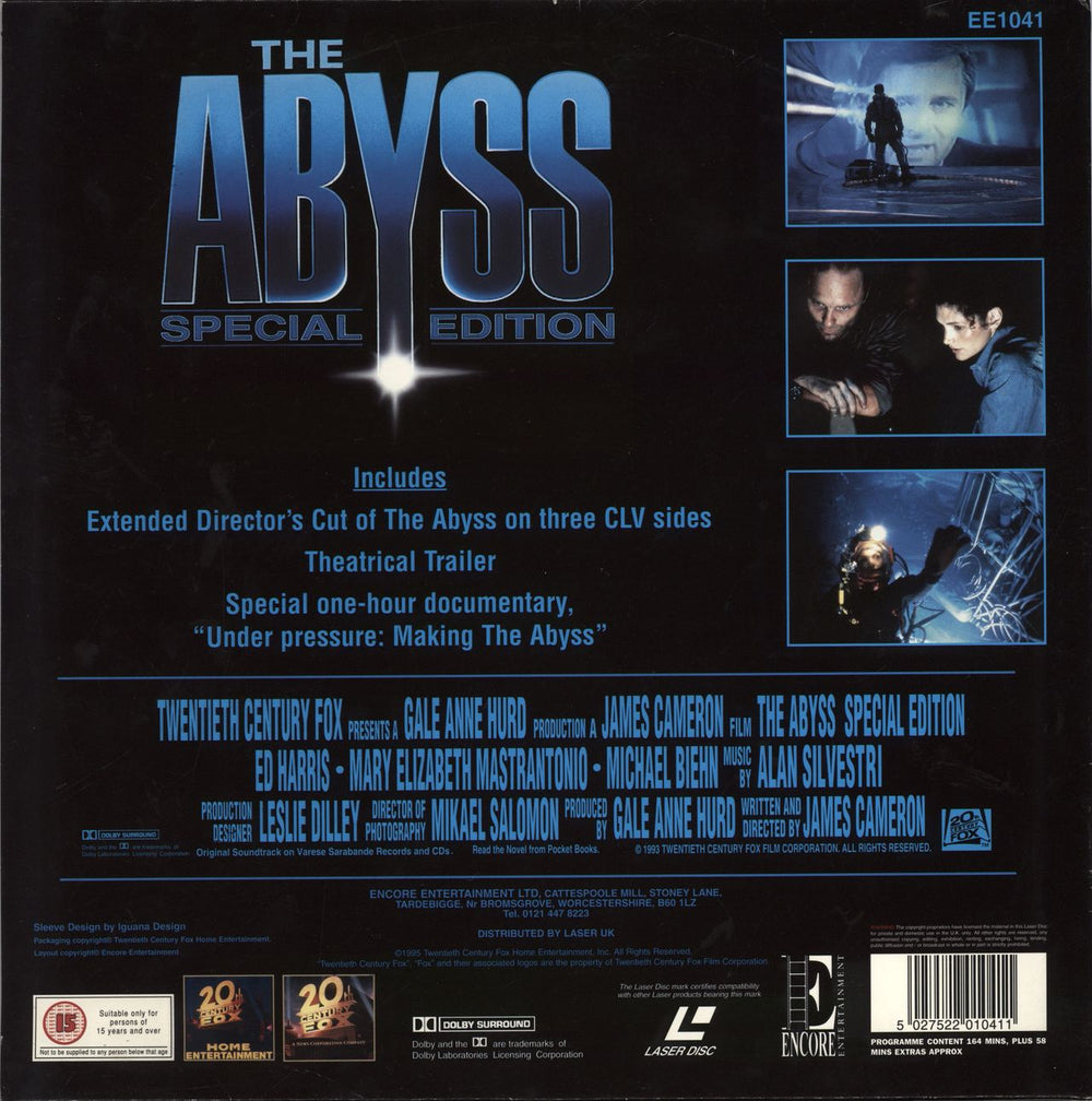 James Cameron The Abyss Special Edition UK laserdisc / lazerdisc 5027522010411