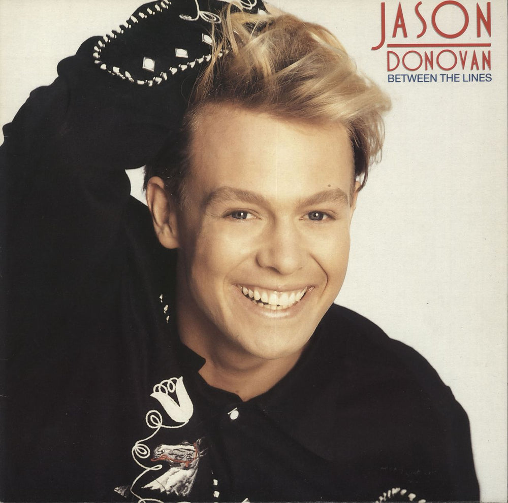 Jason Donovan Between The Lines + Poster UK vinyl LP album (LP record) HF14