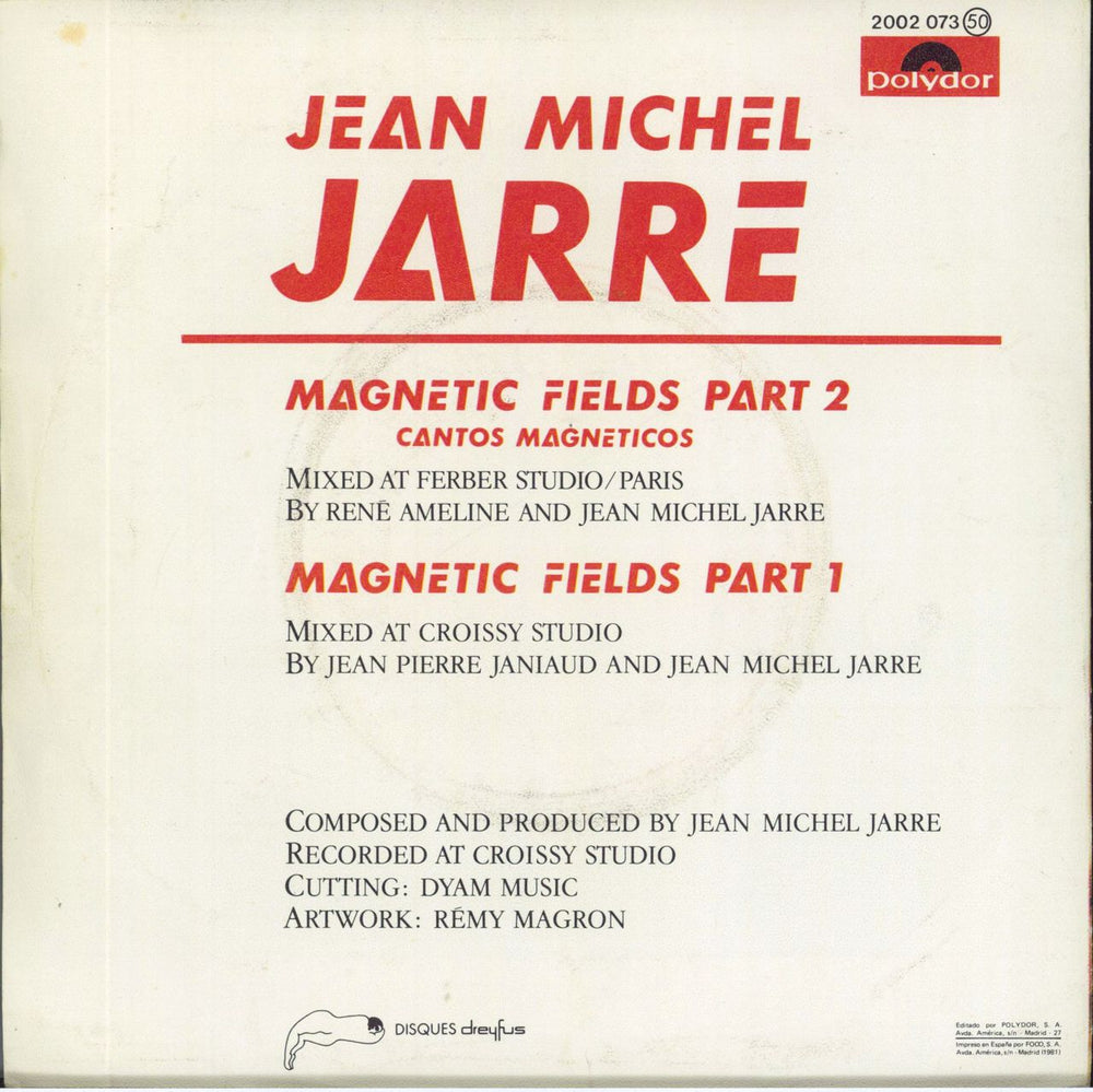 Jean-Michel Jarre Magnetic Fields Part 2 Spanish 7" vinyl single (7 inch record / 45)