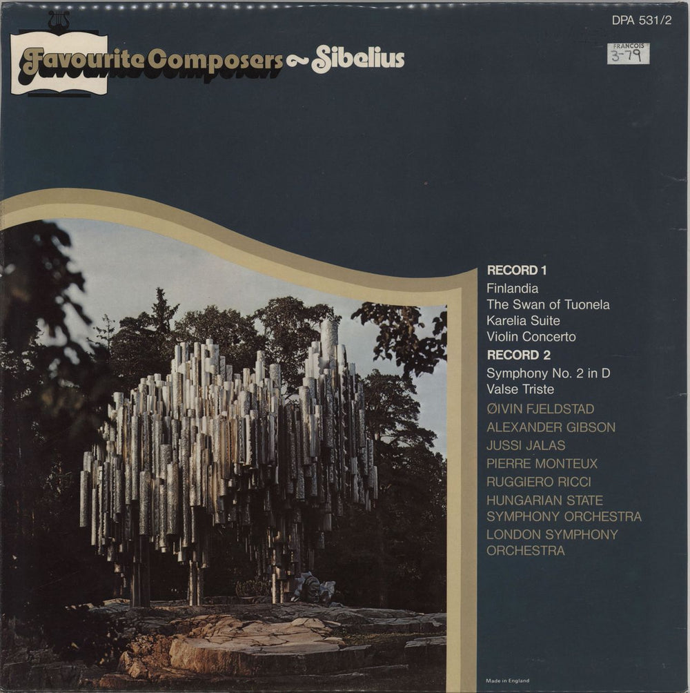 Jean Sibelius Finlandia - Swan Of Tuonela - Vase Triste - Symphony No.2 - Karelia Suite - Violin Concerto UK 2-LP vinyl record set (Double LP Album)