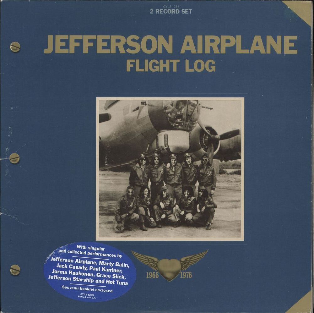 Jefferson Airplane Flight Log - stickered p/s US 2-LP vinyl record set (Double LP Album) CYL2-1255