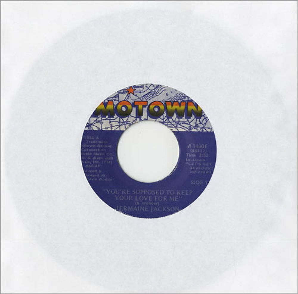 Jermaine Jackson You're Supposed To Keep Your Love For Me US 7" vinyl single (7 inch record / 45) M1490F