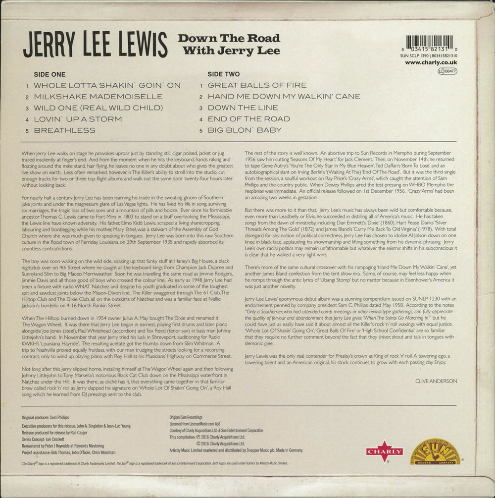 Jerry Lee Lewis Down The Road With Jerry Lee - Autographed UK 10" vinyl single (10 inch record) 803415821310