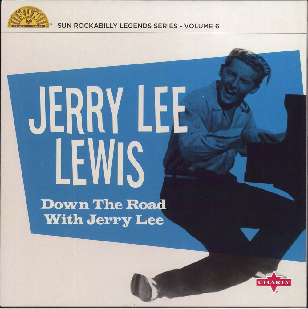 Jerry Lee Lewis Down The Road With Jerry Lee - Turquoise Vinyl UK 10" vinyl single (10 inch record) SUNSCLP1290