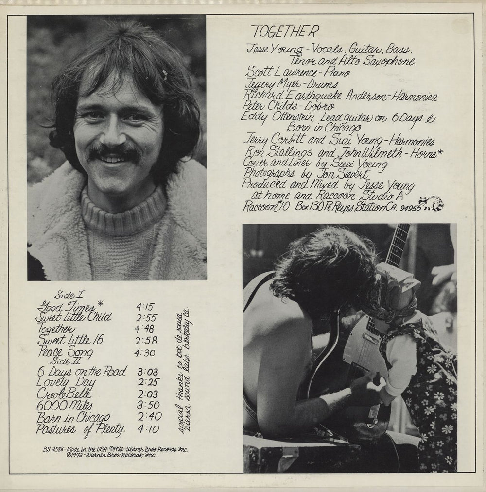 Jesse Colin Young Together US Promo vinyl LP album (LP record)