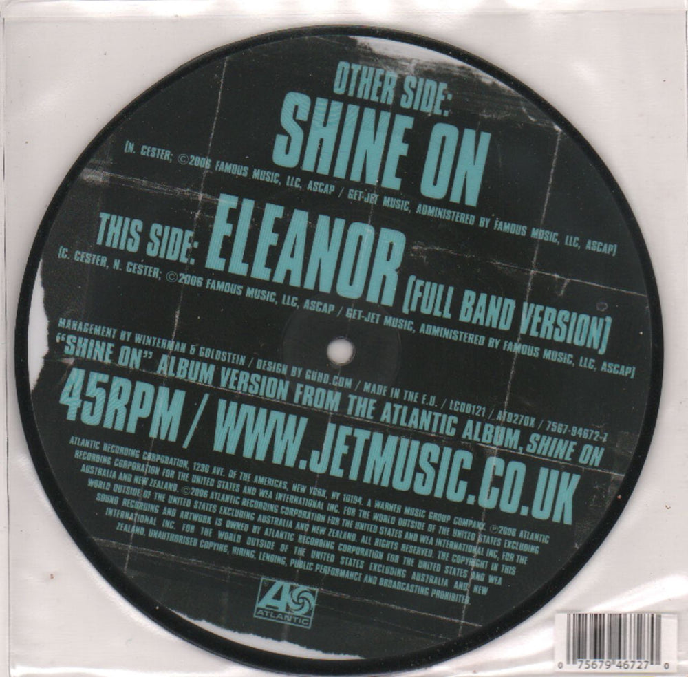 Jet Shine On UK 7" vinyl picture disc (7 inch picture disc single) J/T7PSH391988