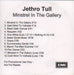 Jethro Tull Minstrel In The Gallery UK Promo CD-R acetate CDR ACETATE